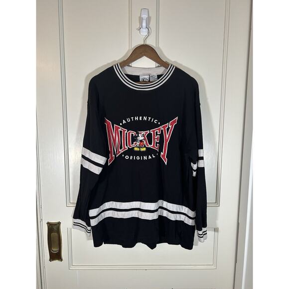 Mickey & Co. Other - Vintage Mickey & Co. Hockey Style Sweatshirt Mens Size XL Black White Embroidery